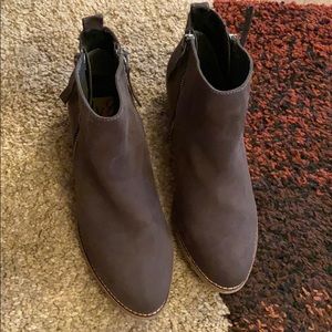 Olive Green booties with double zippers